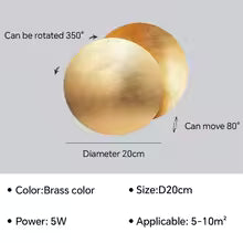 Eclipse Aura Wall Light – Rotating Gold LED Sconce | Luxury Modern Ambient Lighting