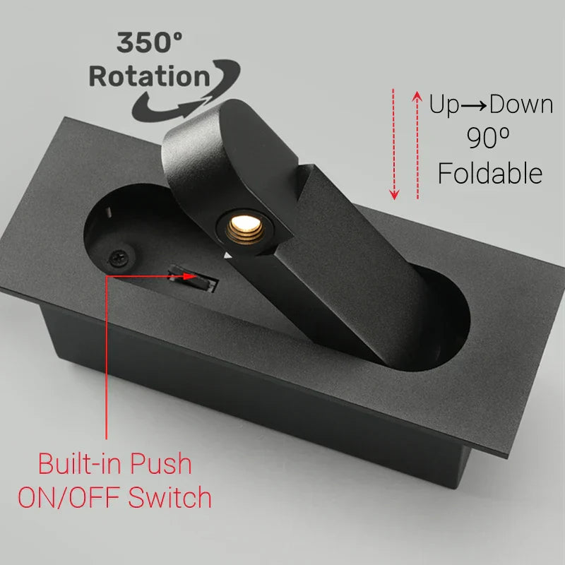 Arctis Pivot Wall Light – Adjustable Recessed LED Reading Lamp | Minimalist Nordic Wall Lighting