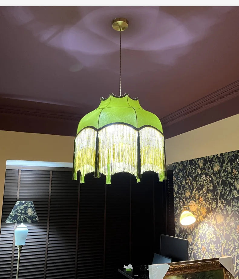 Versailles Tassel Pendant Light – French Vintage Chandelier | Luxury Fabric Ceiling Lamp | Timeless Interior Elegance
