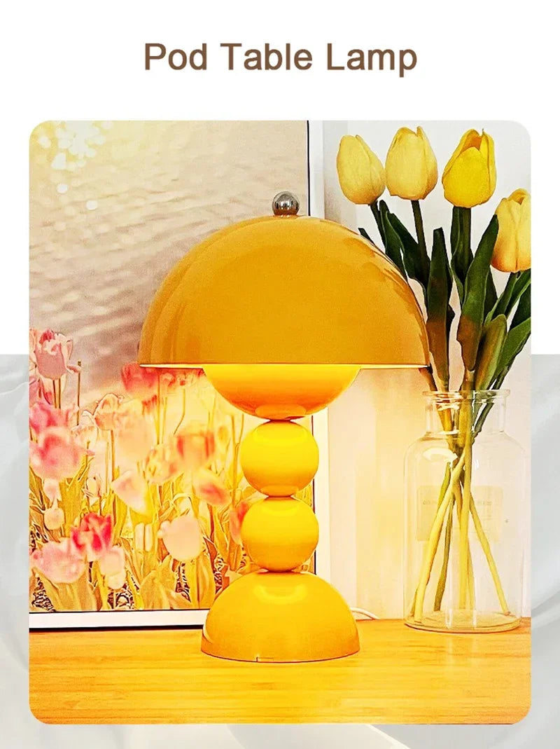 Nordic Flower LED Table Lamp – USB Dimmable Bedside Light | Decorative Floral Desk Lamp | Modern Ambient Lighting