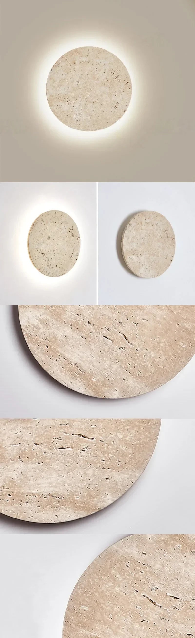 Travertine Stone LED Wall Light – Modern Luxury Wall Sconce | Warm Ambient Interior Lighting