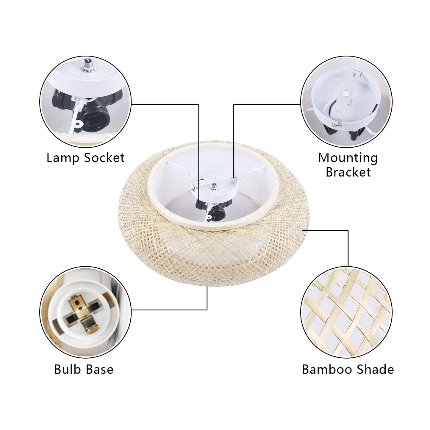 LumaBambu: Moderne Bamboe Plafondlamp Flush-Mount-Leuchtezauber