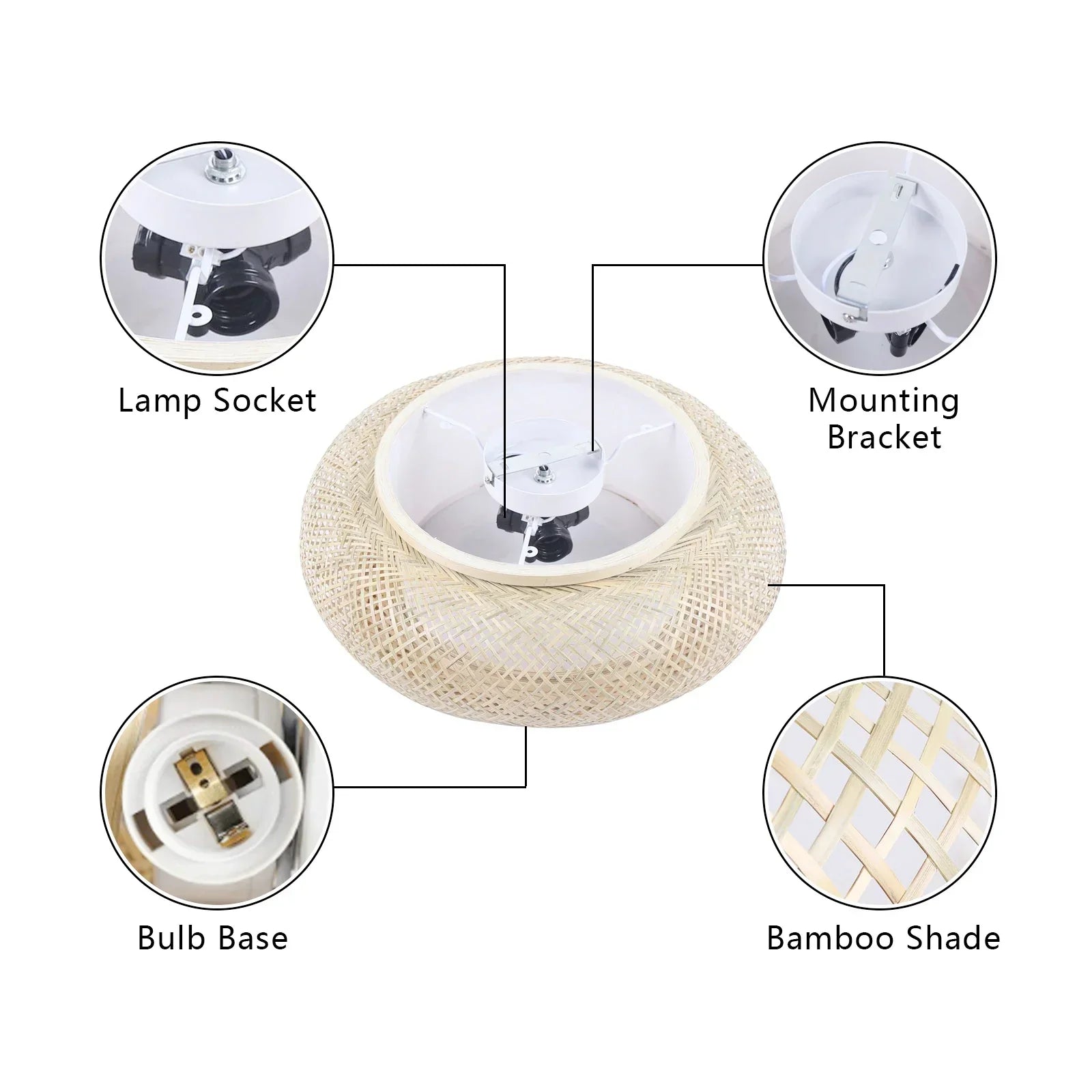 LumaBambu: Moderne Bamboe Plafondlamp Flush-Mount-Leuchtezauber