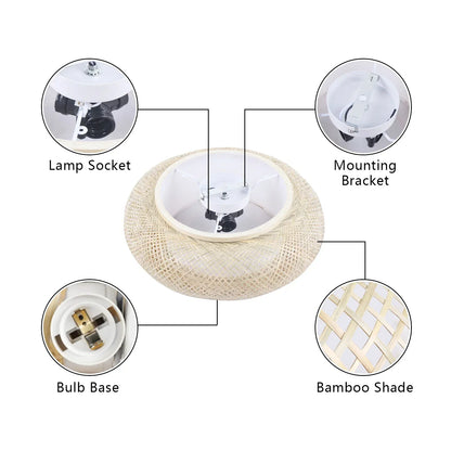 LumaBambu: Moderne Bamboe Plafondlamp Flush-Mount-Leuchtezauber