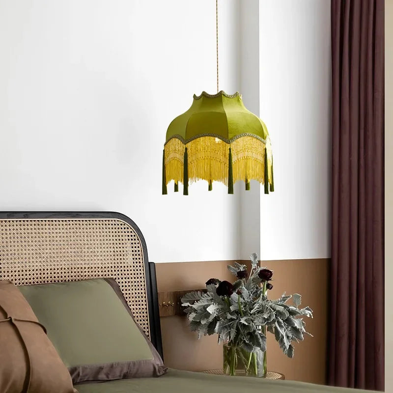 Versailles Tassel Pendant Light – French Vintage Chandelier | Luxury Fabric Ceiling Lamp | Timeless Interior Elegance