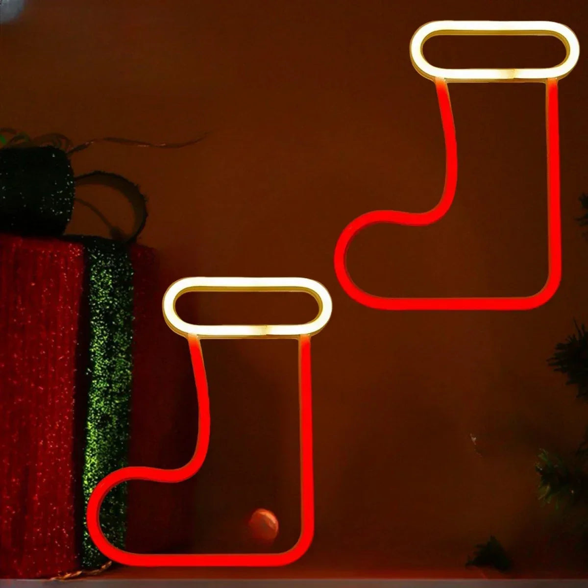 Magical Christmas Neon Light – Reindeer, Stocking & Christmas Tree LED Decoration