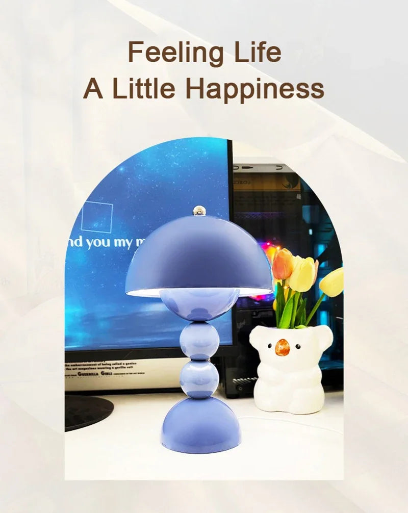 Nordic Flower LED Table Lamp – USB Dimmable Bedside Light | Decorative Floral Desk Lamp | Modern Ambient Lighting