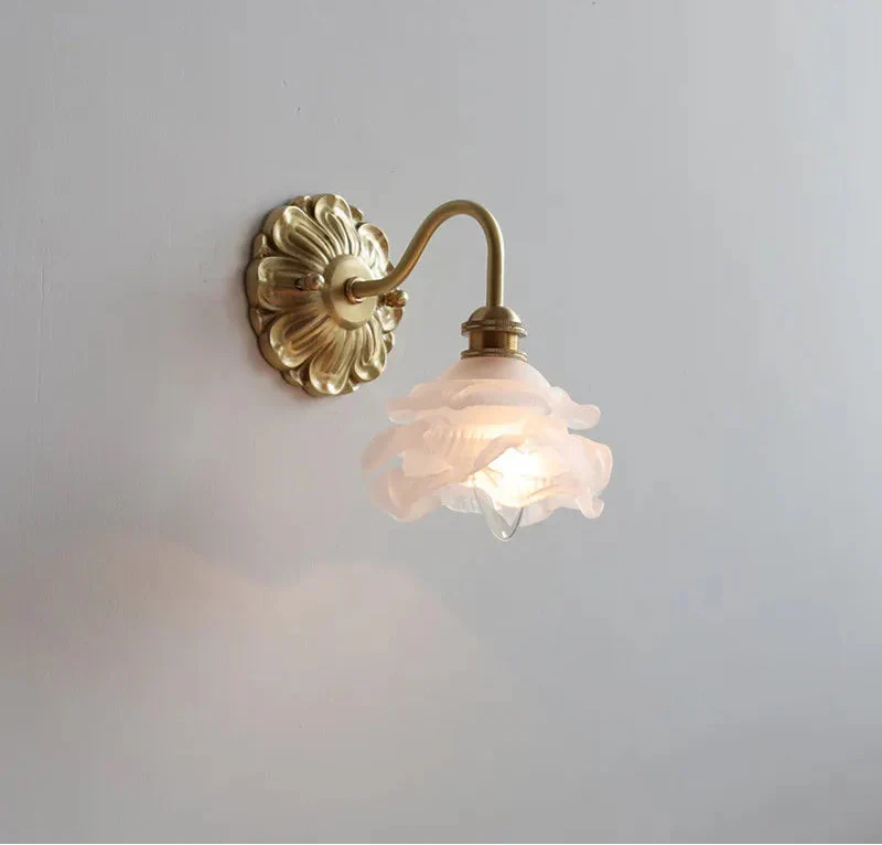 Frosted Glass LED Wall Light with Copper Finish – Modern Luxury Wall Sconce | Elegant Ambient Lighting