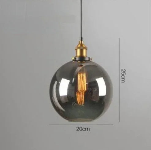 Scandinavian Glass Pendant Light – Vintage Loft E27 Ceiling Lamp | Elegant Ambient Lighting | Contemporary Nordic Interior Feature