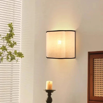 French Linen Wall Light – Cream Fabric LED Wall Sconce | Elegant Ambient Interior Lighting