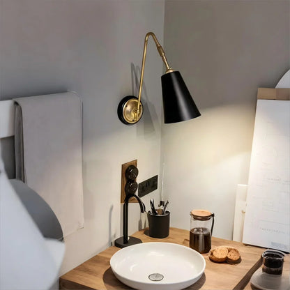 Brass Wall Light with Nordic Retro Design – Modern LED Wall Sconce | Elegant Ambient Lighting