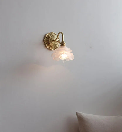 Frosted Glass LED Wall Light with Copper Finish – Modern Luxury Wall Sconce | Elegant Ambient Lighting