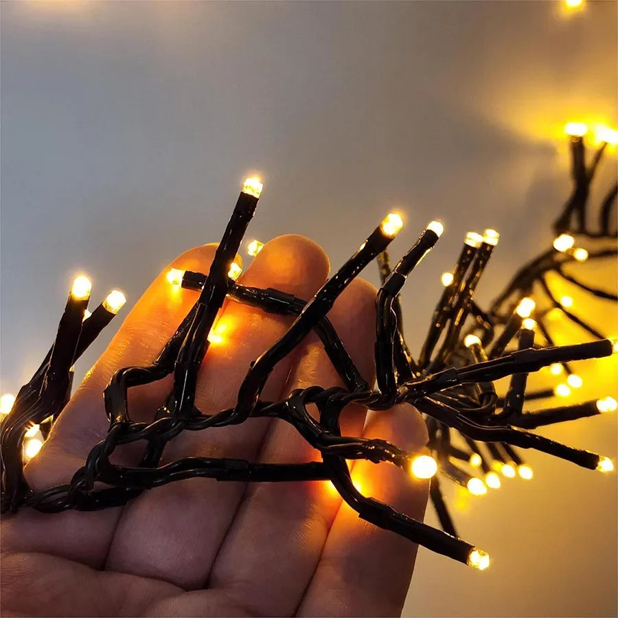 LumiBurst Cluster LED String Lights – Waterproof Firework-Style Christmas Lights | Indoor & Outdoor Decorative Lighting