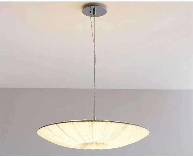 Aethera Ceiling Light – Wabi-Sabi Fabric LED Pendant | Minimalist Floating Disc Lamp for Contemporary Interiors