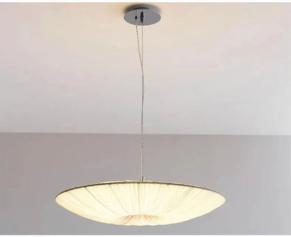 Aethera Ceiling Light – Wabi-Sabi Fabric LED Pendant | Minimalist Floating Disc Lamp for Contemporary Interiors