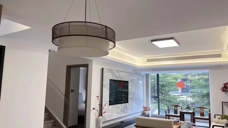 Veloura Silk Pendant Light – Luxury Beige Hanging Ceiling Lamp | Soft Ambient Lighting for Modern Interiors