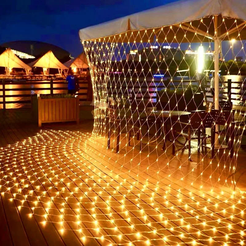 LumiGrid Net LED Lights – Decorative Mesh Fairy Lights | 8 Lighting Modes | Indoor & Outdoor Celebration Lighting