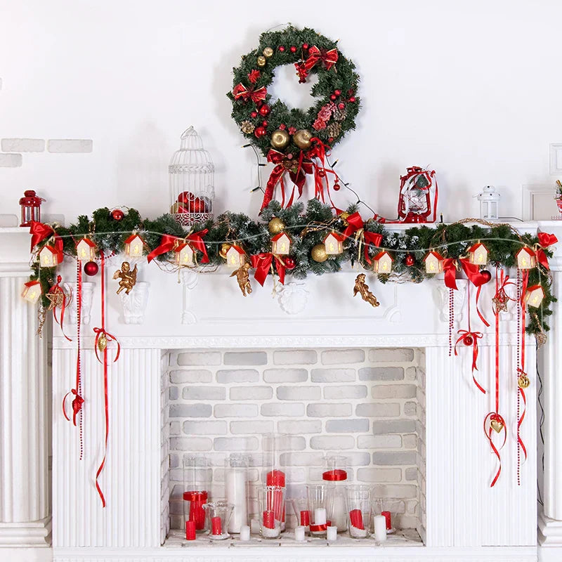 NordiHaus LED Wooden House String Lights – Scandinavian Christmas Decoration Collection 2025
