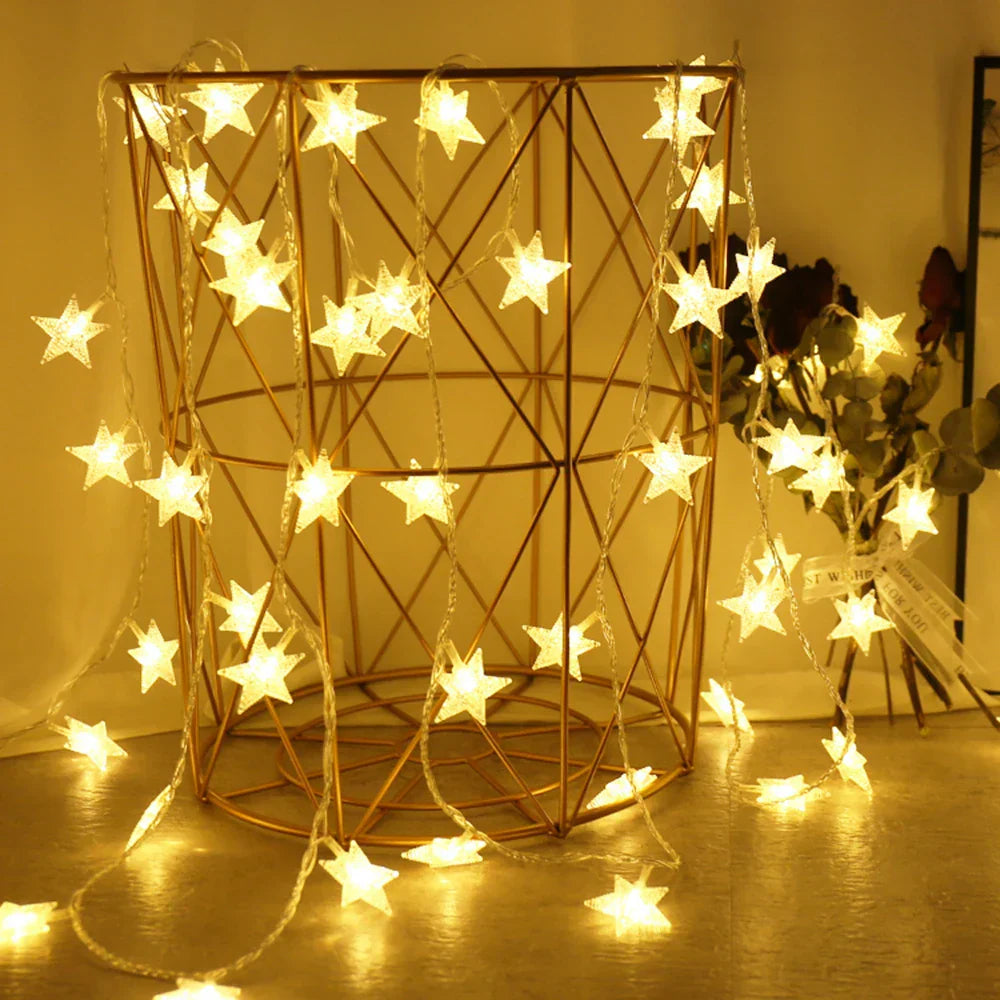 StellaGlow LED Star String Lights – Battery-Powered Decorative Fairy Lights for Indoor & Outdoor Use