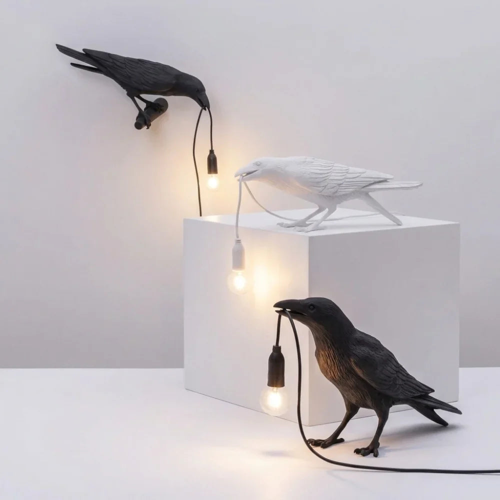 Lucky Bird Resin Table Lamp – Modern LED Decorative Table Light | Contemporary Bedroom & Living Room Lamp | Designer Home Décor