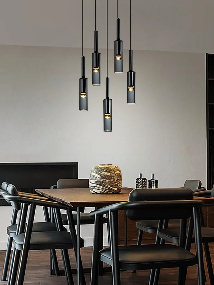 Obsidian Orb Pendant Light – Minimalist Glass Ceiling Lamp | Nordic LED Hanging Light for Contemporary Interiors