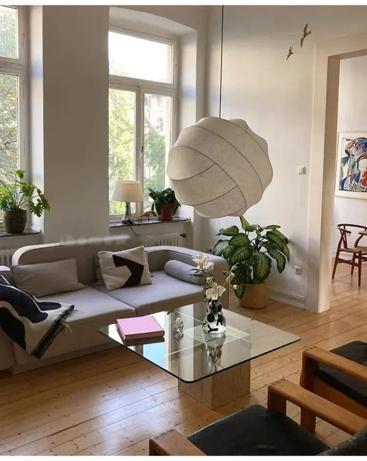 Wabi Sabi Paper Pendant Light – Handcrafted Japanese Ceiling Lamp | Soft Ambient Lighting | Timeless Zen-Inspired Design
