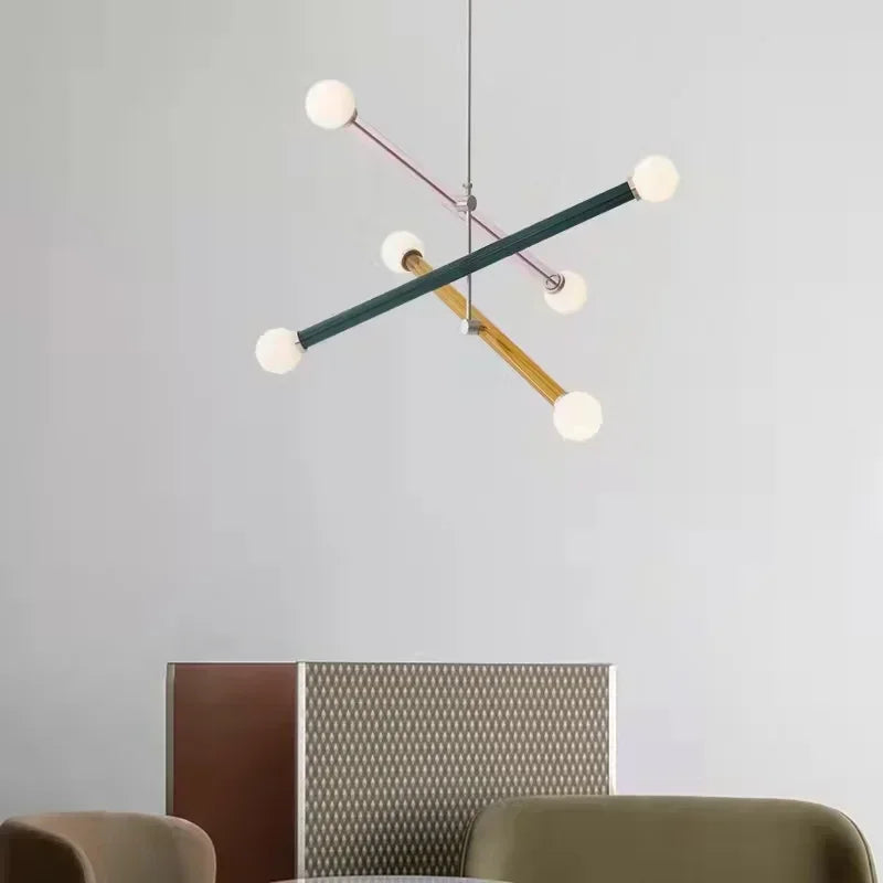 ArtGlow Modern Colorful Chandelier – Art Deco Glass & Acrylic Pendant Light for Contemporary Interiors