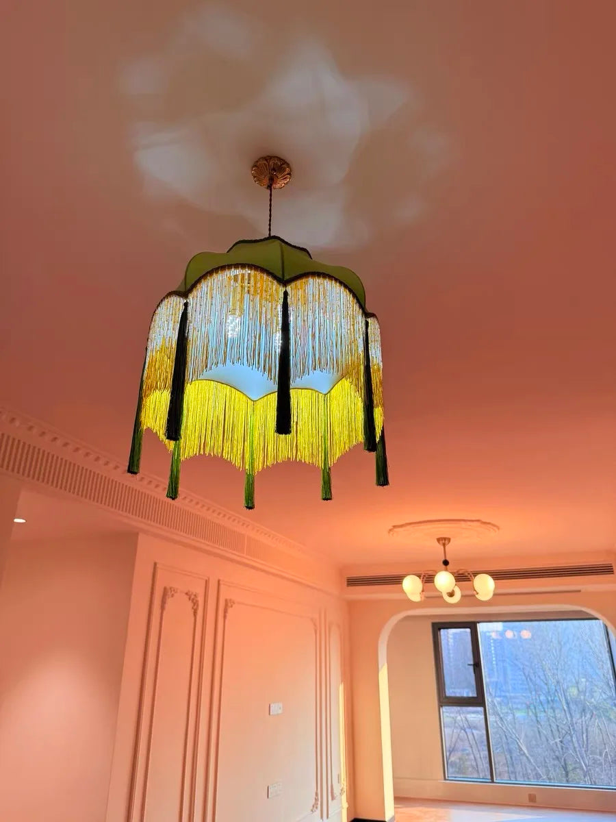 Versailles Tassel Pendant Light – French Vintage Chandelier | Luxury Fabric Ceiling Lamp | Timeless Interior Elegance