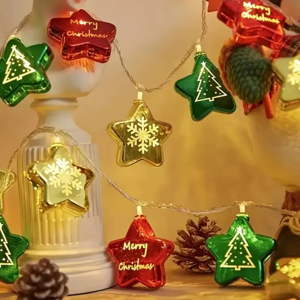 Hollow Globe LED Christmas String Lights – Battery-Powered Decorative Lights for Parties, Bedrooms & Christmas Trees