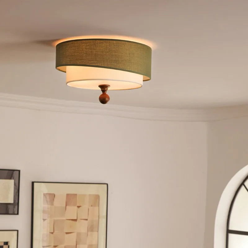 Kaori Ceiling Light – Wabi-Sabi Fabric Flush Lamp | Japanese Minimalist LED Lighting for Calm Interiors