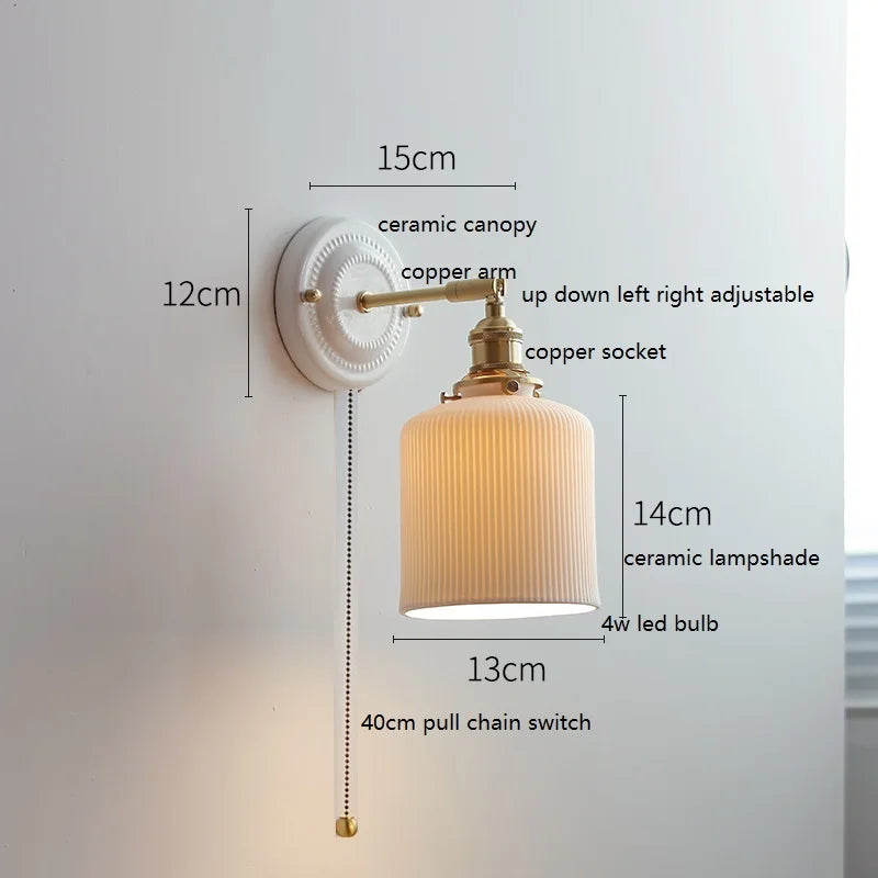 Aurelle Ceramic Wall Light – Adjustable E27 Wall Lamp | Contemporary Copper Lighting | Elegant Interior Illumination