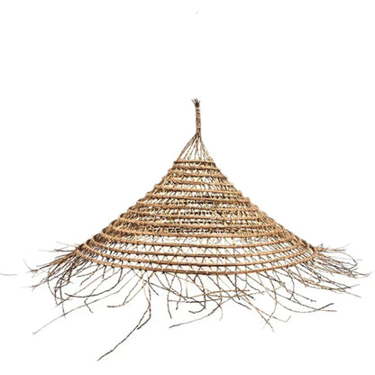 Kaizen Loom Pendant Light – Japandi LED Hanging Lamp | Wabi-Sabi Rattan-Style Ceiling Light for Calm Modern Interiors