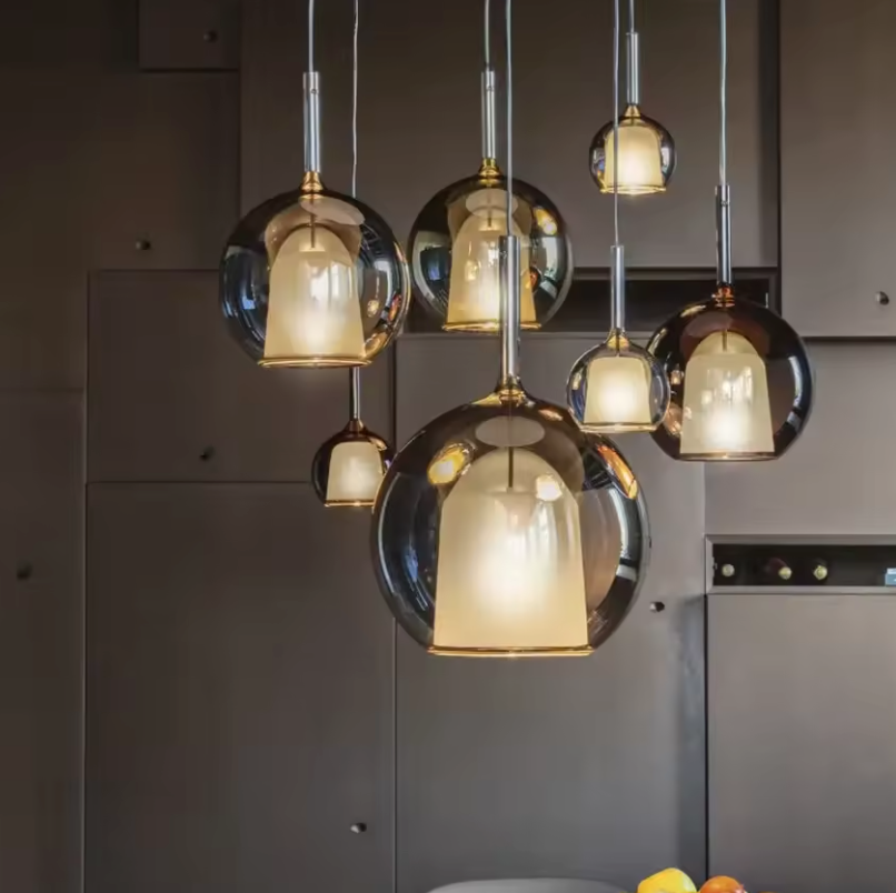 Scandinavian Glass Pendant Light – Modern LED Hanging Lamp | Minimalist Nordic Interior Lighting