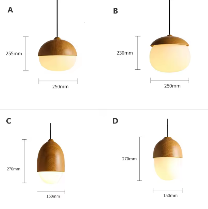 Castanea Pendant Light – Natural Wood-Inspired Hanging Lamp | Elegant Modern Interior Lighting