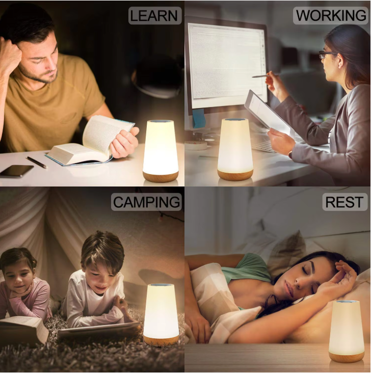 AuraNest Rechargeable Mood Lamp – Portable Touch LED Light | Modern Ambient Lighting
