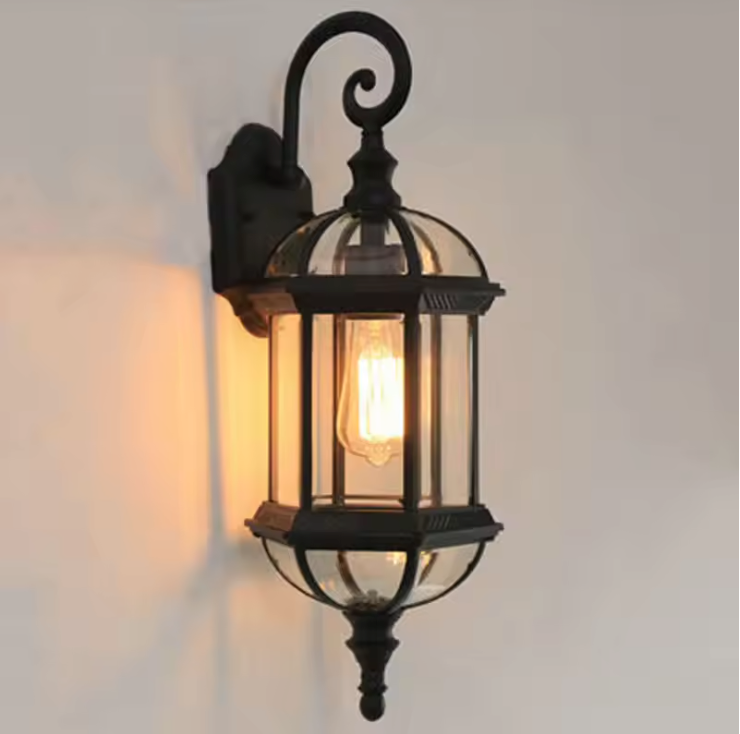 HeritageGlow Outdoor Wall Light – Vintage E27 Exterior Lantern | Waterproof Aluminium & Glass Wall Lamp