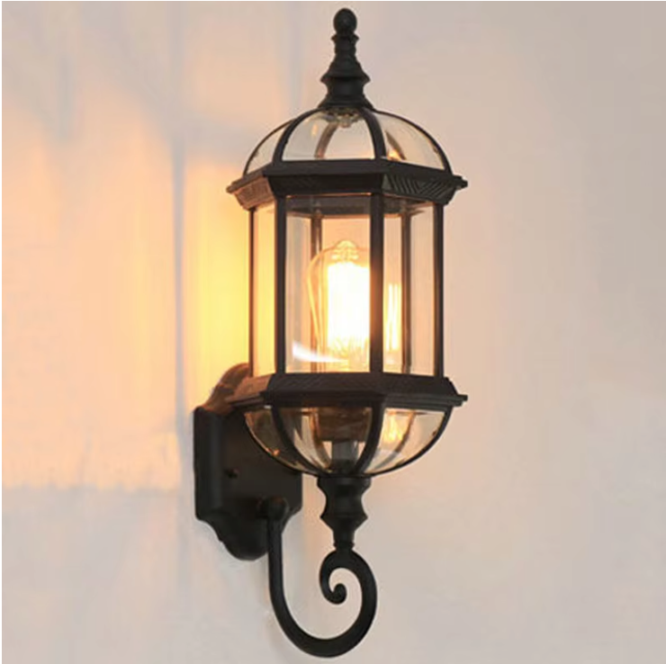 HeritageGlow Outdoor Wall Light – Vintage E27 Exterior Lantern | Waterproof Aluminium & Glass Wall Lamp