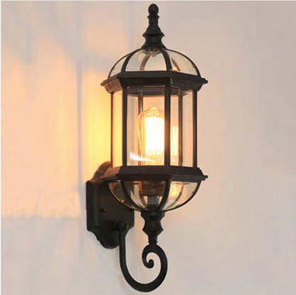 HeritageGlow Outdoor Wall Light – Vintage E27 Exterior Lantern | Waterproof Aluminium & Glass Wall Lamp