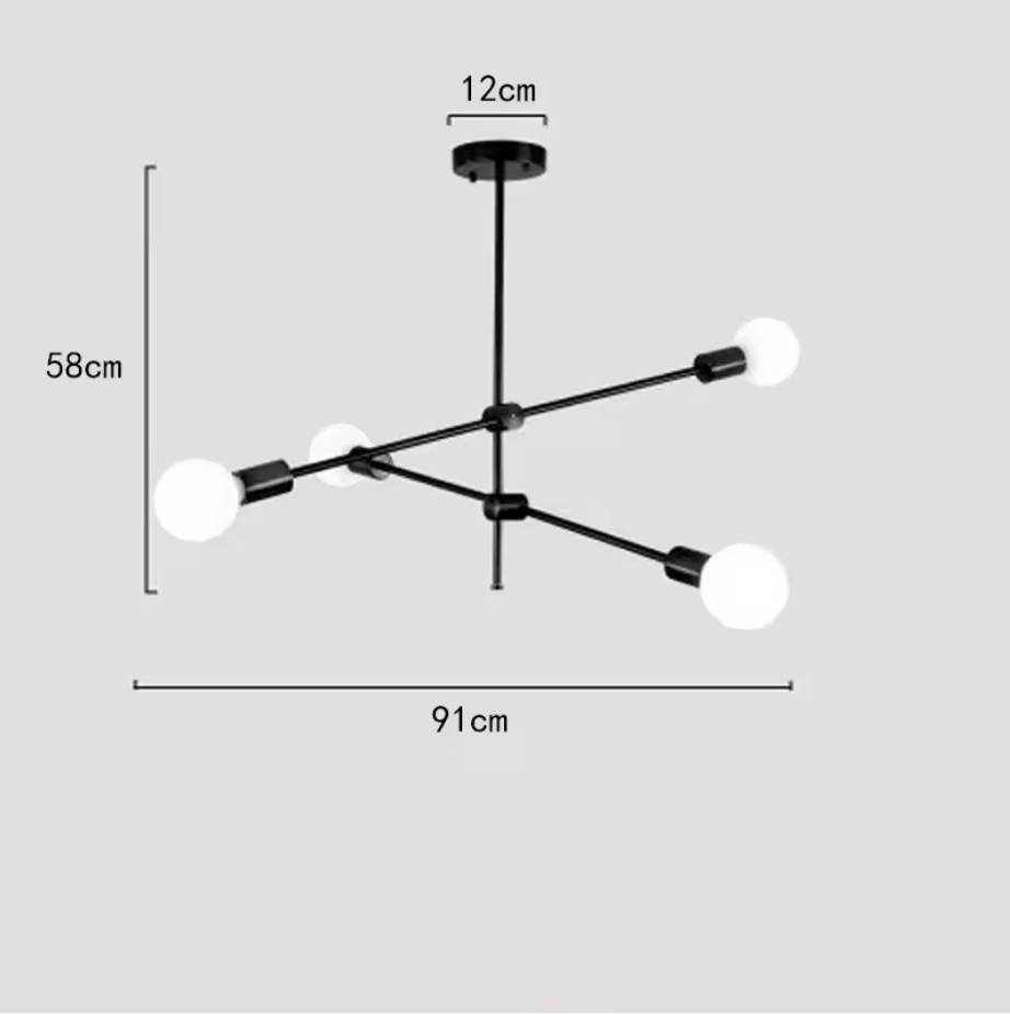 Luccero Sputnik Chandelier – Mid-Century Modern Ceiling Light | Industrial Designer Pendant for Contemporary Interiors
