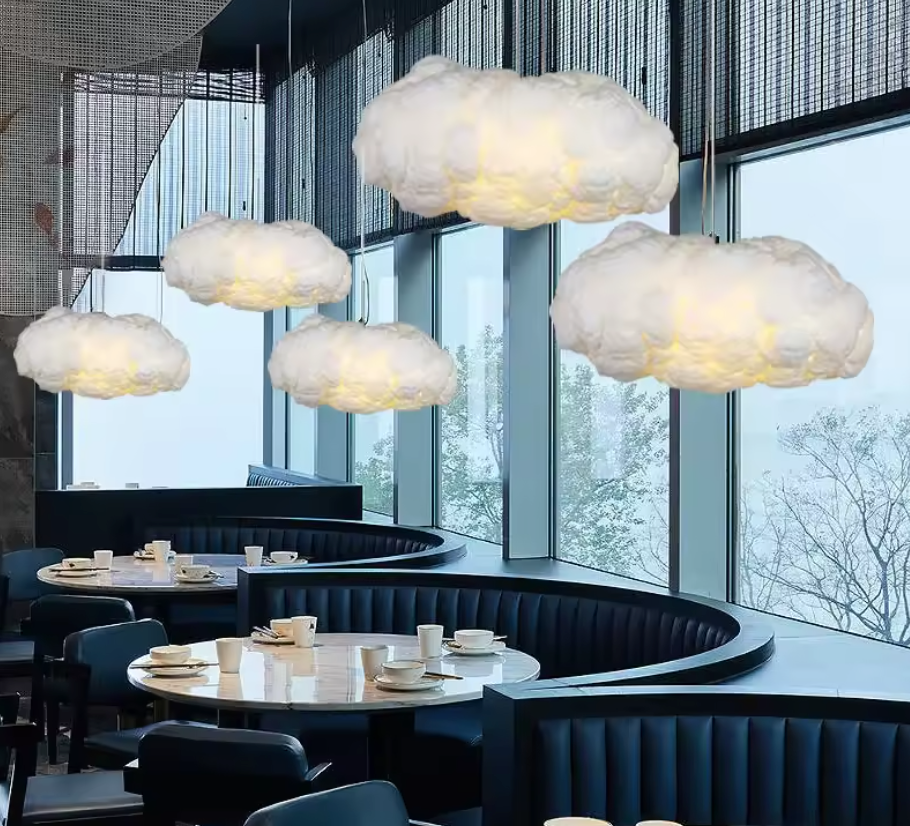 Cloud Pendant Light – Soft Cotton Hanging Lamp | Dreamy Ambient Bedroom Lighting
