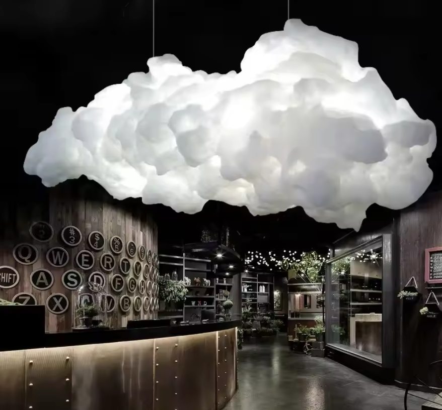 Cloud Pendant Light – Soft Cotton Hanging Lamp | Dreamy Ambient Bedroom Lighting