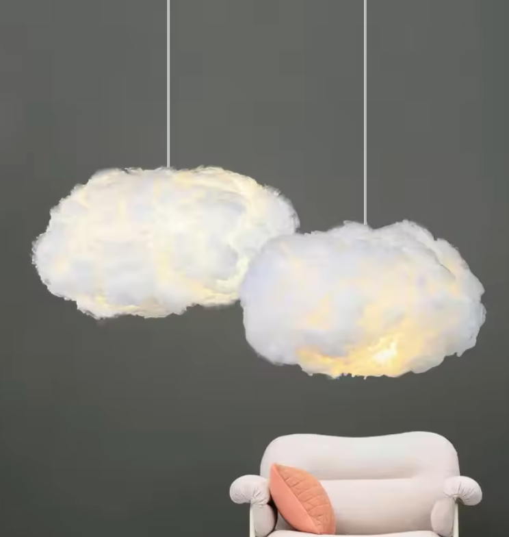 Cloud Pendant Light – Soft Cotton Hanging Lamp | Dreamy Ambient Bedroom Lighting