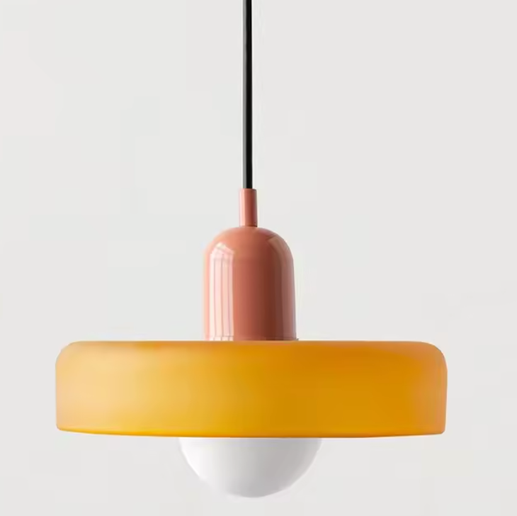 Bauhaus Stained Glass Pendant Light – Modern Artistic Hanging Lamp | Retro Designer Interior Lighting