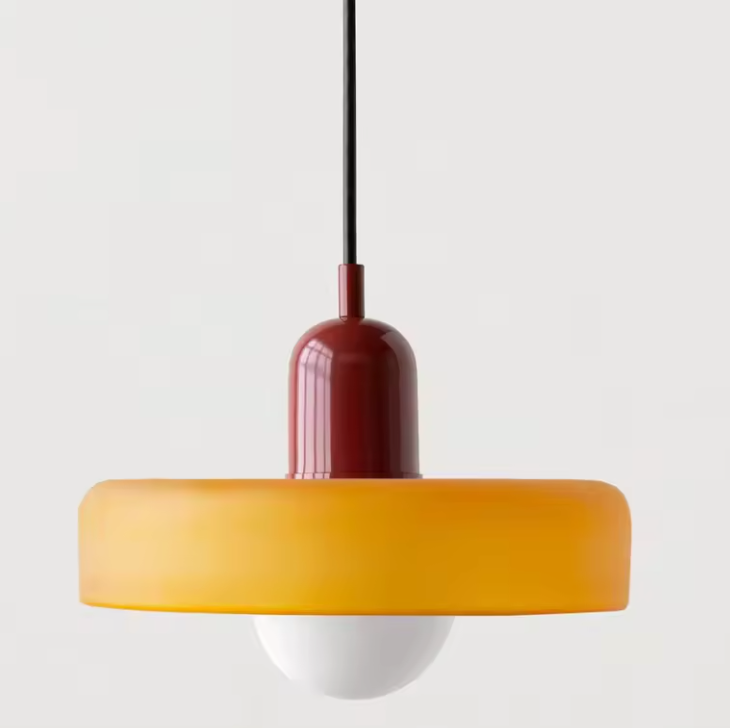 Bauhaus Stained Glass Pendant Light – Modern Artistic Hanging Lamp | Retro Designer Interior Lighting
