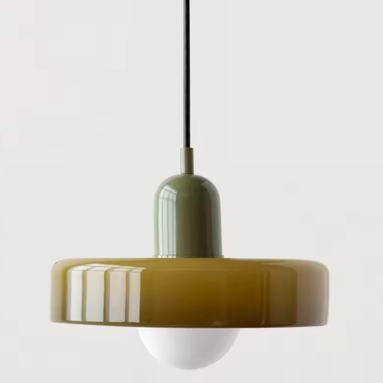 Bauhaus Stained Glass Pendant Light – Modern Artistic Hanging Lamp | Retro Designer Interior Lighting