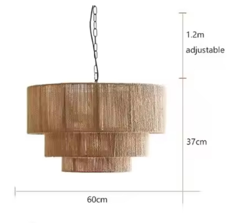Mizora Rope Pendant Light – Rustic Natural Fibre Hanging Lamp | Modern Organic Ceiling Lighting