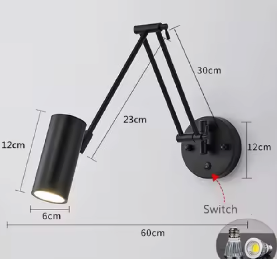 FlexArm LED Wall Light – Adjustable Swing Arm Lamp | Modern Reading Light | Contemporary Interior Lighting