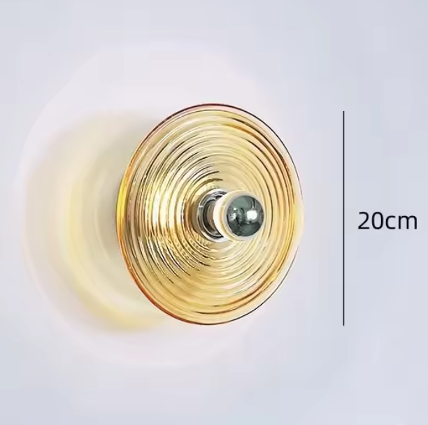 Riviera Glass Wall Light – Vintage-Inspired LED Wall Lamp | Ripple Glass Ambient Lighting | Timeless Interior Elegance