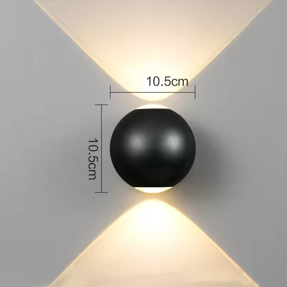 Orion Aluminium Globe Wall Light – Modern Outdoor LED Wall Lamp | IP65 Weatherproof | Contemporary Architectural Lighting