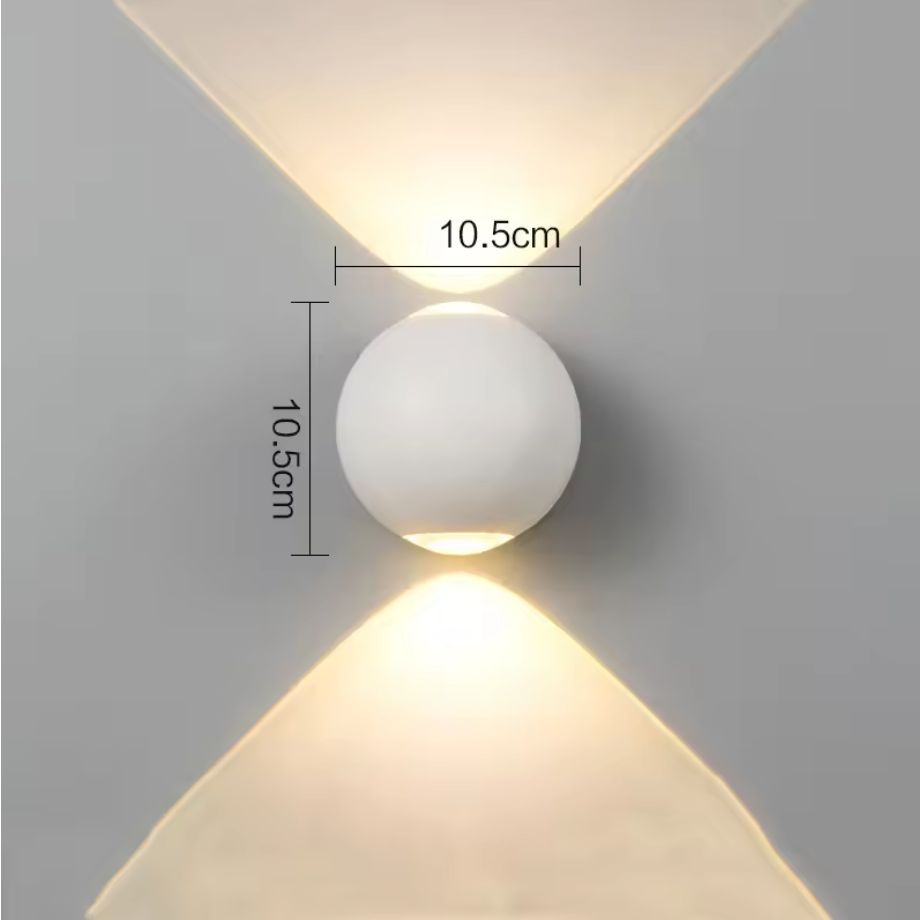 Orion Aluminium Globe Wall Light – Modern Outdoor LED Wall Lamp | IP65 Weatherproof | Contemporary Architectural Lighting